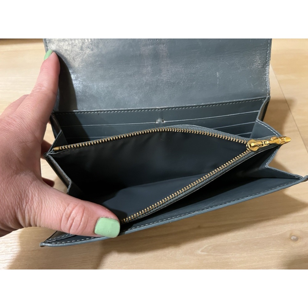 Louis Vuitton Patent Green Monogram‎ Vernis Sarah Wallet Blue Interior Project - Picture 10 of 12